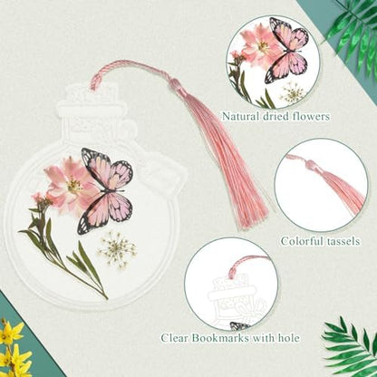 Taobary 91 Pcs DIY Dried Flowers Bookmarks Transparent, Fresh Color - Image 4