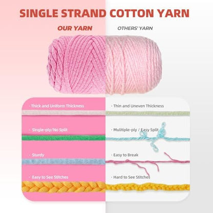 iptek Crochet Kit for Beginners Adults，Crochet Yarn for Beginners, 10colors Total Crochet Yarn Kits with Easy-to -See Stitches，Includes Basic Stitch Guide and extensive amigurumi Video tutorials. - Image 4