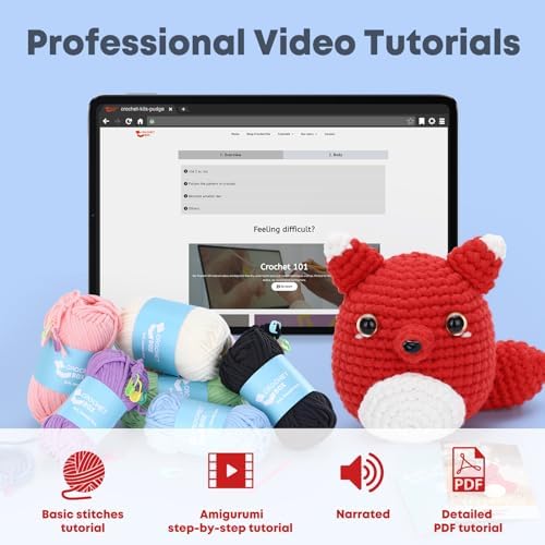 CrochetBox Red Fox Crochet Kit for Beginners, Easy Craft for Adults - Image 4