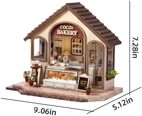 MAGQOO DIY Miniature Dollhouse Kit with Furniture Creative Room Mini Wooden Doll House Accessories DIY Miniature House Kit (Leisurely Joy Bakery) - Image 2