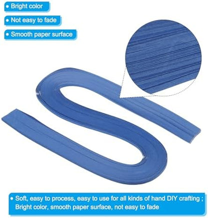 PATIKIL 240pcs Quilling Strips Paper 1/8"(3mm) 21"(54cm) Origami Paper Quilling Strip for Art DIY Hand Craft Christmas, Medium Blue - Image 3
