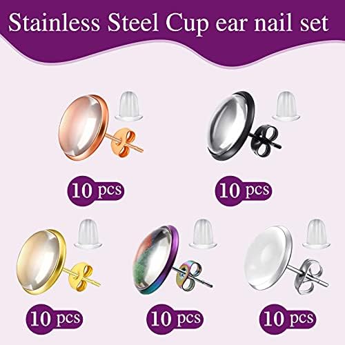 Hicarer 200 Pcs Sublimation Earrings Blanks Stud Earring Kit, Mixed Color - Image 4