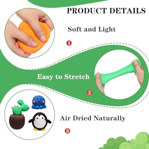 WinnerWhy 72 Pcs Air Dry Clay Bulk 38oz Air Dry Modeling Clay Soft DIY Ultra Light Modeling Clays Magic Foam Crafts for Sculpting Kids Gifts Party School Supplies for Crafts Artisti(Bright Color) - Image 3