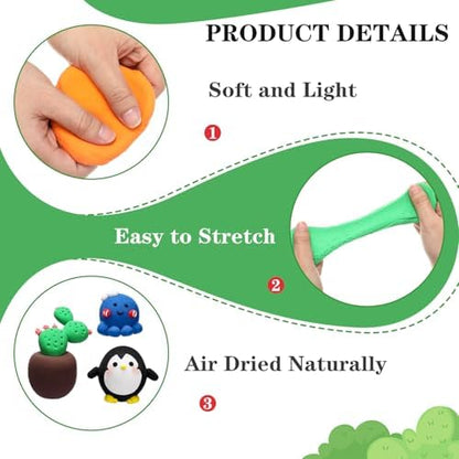 WinnerWhy 72 Pcs Air Dry Clay Bulk 38oz Air Dry Modeling Clay Soft DIY Ultra Light Modeling Clays Magic Foam Crafts for Sculpting Kids Gifts Party School Supplies for Crafts Artisti(Bright Color) - Image 3