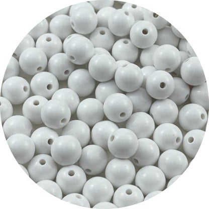 100pcs Acrylic Round Beads for Crafts 12mm Resin Candy Color Spacer Beads with Hole for Jewelry Making Sewing Crafts Decoration Necklaces Bracelets Earrings Supplies(White) by Unknown