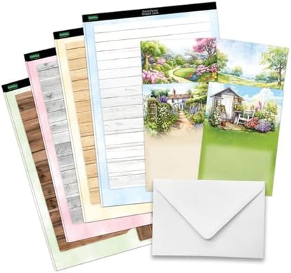 Katy Sue Pretty Petals Picket Fence Card Making Kit. Contains 8 Shaped Cards, 2 Sheets of Die Cut Decoupage, Foam Pads, 8 Envelopes & Instructions. for Card Making Supplies & Card Crafting - Image 4