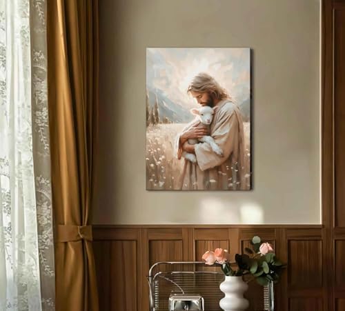 Jesus Paint by Numbers Kit for Adults Framed Canvas, Frameworkless - Image 4