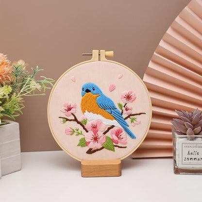 Louise Maelys Blue Bird Embroidery Kit for Beginners, DIY Floral Kit - Image 4