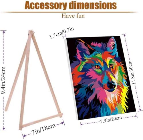 4 Pack Paint by Numbers Kit for Adults Framed Canvas with Wooden Easel - Image 2