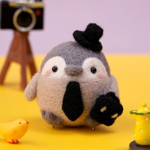 Wizardi Beginner Needle Felting Kit for Adults - Business Penguin. Bird Felting Kit 5.3x5x4cm. Felting Tools. Wool Felting Supplies. Felt Crafts. Wool Felt. F07N8-W111 by Wizardi