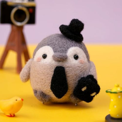 Wizardi Beginner Needle Felting Kit for Adults - Business Penguin. Bird Felting Kit 5.3x5x4cm. Felting Tools. Wool Felting Supplies. Felt Crafts. Wool Felt. F07N8-W111 by Wizardi