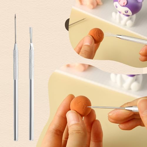 DIYOOHOMY Pottery Carving Tools, Clay Sculpting Tools with Pottery Ribs Needle Wire Cutter for Polymer Sculpting, Modeling, Shaping, Trimming, Cutting, Air Dry Clay, Ceramic DIY Crafts Supplies (11) - Image 6
