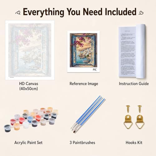 AUKELHJ Paint by Numbers Kit for Adults Beginner, Window View, 16x20 inch - Image 6