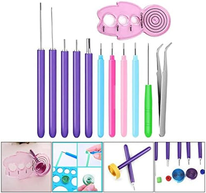 Quilling Tools Set for Beginner Card Making | Hand Crafted Pen Art Tool | DIY Paper Quilling Kit for Adults | Rust-Proof Plastic Slotted Pen | Crafting - 12 Pieces - Image 7