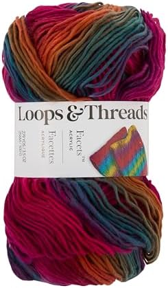 Loops & Threads Facets Yarn - Yarn for Knitting, Crochet, Weaving, and Arts & Crafts - Multi, Acrylic, 3.5 oz - Image 4