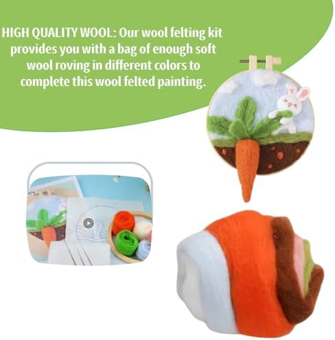 Hilsayum Wool Painting Kit Needle Felting Kit Wool Felt Painting Gifts for Adults,Needle Felt Supplies for Beginners,Home Decoration - Image 5