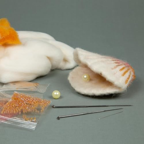 Wizardi Beginner Needle Felting Kit for Adults - Sea Jewelry. Sea Felting Kit 3,15x3,74 Inches. Felting Tools. Wool Felting Supplies. Felt Crafts. Wool Felt. V-59C Charivna Mit - Image 5