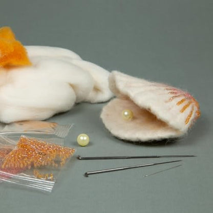 Wizardi Beginner Needle Felting Kit for Adults - Sea Jewelry. Sea Felting Kit 3,15x3,74 Inches. Felting Tools. Wool Felting Supplies. Felt Crafts. Wool Felt. V-59C Charivna Mit - Image 5