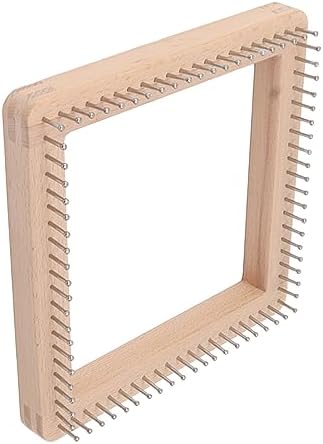 Crochet Blocking Board, 7.7in Mini Knitting Machine with Multiple Hooks, Solid Wooden Crochet Board DIY Square Knitting Tool for Mat, Scarf, Sock (Large) - Image 5