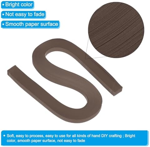 PATIKIL 120pcs Quilling Paper Strips Paper Flowers Quilling Kits 3/8"(10mm) Origami Paper for Adults Beginner Art Craft, 21"(54cm) Brown - Image 3