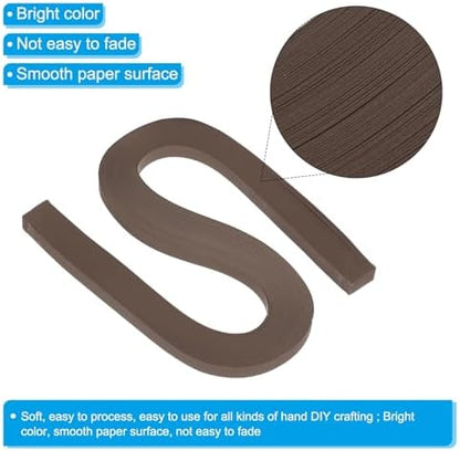 PATIKIL 120pcs Quilling Paper Strips Paper Flowers Quilling Kits 3/8"(10mm) Origami Paper for Adults Beginner Art Craft, 21"(54cm) Brown - Image 3