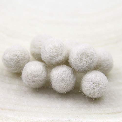 Needle Felt Balls Pure Wool Beads Dry Felted Balls 15mm Handmade DIY Crafts 20pcs (White) - Image 4