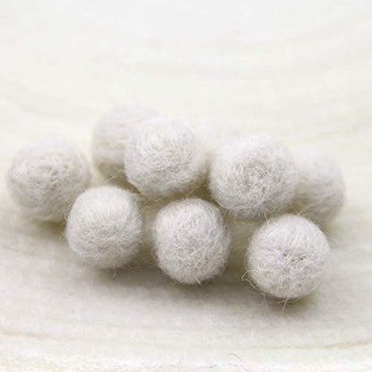 Needle Felt Balls Pure Wool Beads Dry Felted Balls 15mm Handmade DIY Crafts 20pcs (White) - Image 4