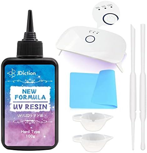 JDiction UV Resin Kit with Light, Crystal Clear Resin for Jewelry Making by JDiction