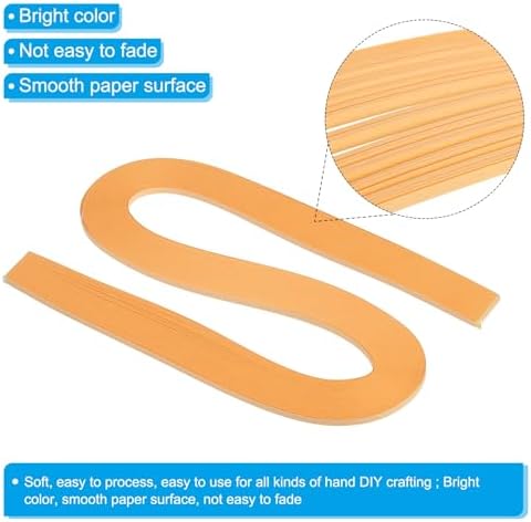PATIKIL 600pcs Quilling Strips Paper 1/8"(3mm) 21"(54cm) Origami Paper Quilling Strip for Art DIY Hand Craft Christmas, Light Orange - Image 3