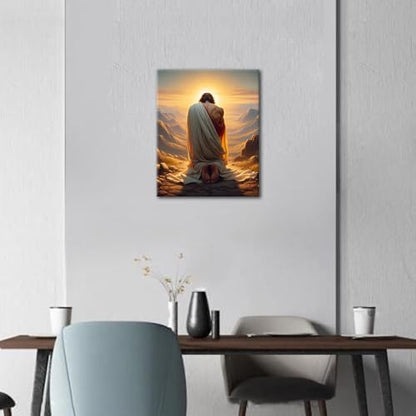 TUMOVO Adults Paint by Numbers Kit Jesus Praying to God Religious Paint by Numbers for Adults Christian Faith Inspired DIY Canvas Art Spiritual Home Decor Gift Acrylic 16x20 Inch - Image 2