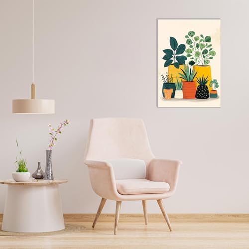 MAXBYE Green Plant Paint by Numbers Kit for Adults with Frame and Wooden Easel, Easy Painting Numbers Art Kits with Frame on Canvas, DIY Acrylic Painting Kit for Gift Home Wall Garden Decor 10×14 in - Image 5