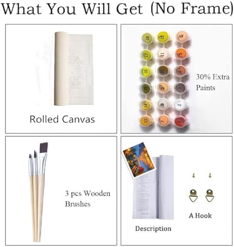 ZRIZQ Paint by Numbers Kit for Adults Beginner,Rose City Street,16x20 - Image 4