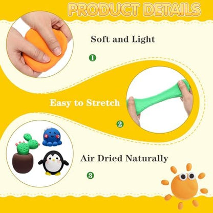 Air Dry Clay Bulk, Modeling Clay for Kids, 150 Pcs, Multicolored - Image 3