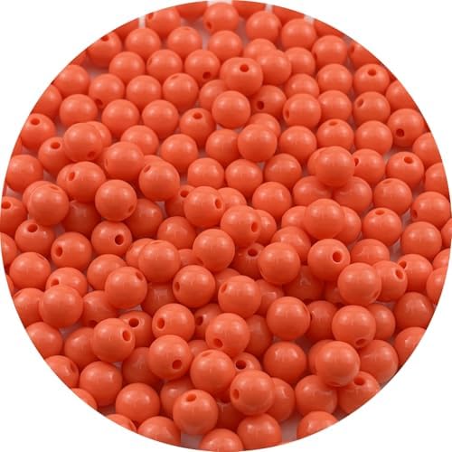200pcs Acrylic Round Beads for Crafts 10mm Resin Candy Color Spacer Beads with Hole for Jewelry Making Sewing Crafts Decoration Necklaces Bracelets Earrings Supplies(Orange) by Unknown