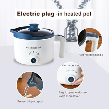 Soy Candle Making Kit with Wax Melter,DIY Candle Maker Set Supplies for Adults with 5lbs Soy Wax, Electric Melter, 100 Candle Wicks, 100 Wick Stickers - Image 3