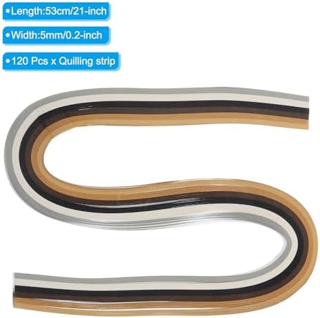 PATIKIL 120pcs Quilling Strips Paper 3/16"(5mm) 21" Origami Paper Quilling Strip for Art DIY Hand Craft Christmas, Brown - Image 2