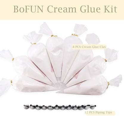 BoFUN Whipped Cream Glue Decoden Clay for Crafts Kit DIY (White) - Image 2
