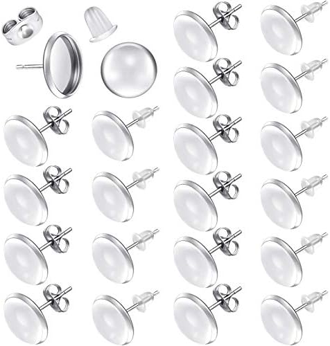 Hicarer 200 Pcs Sublimation Earrings Blanks Stud Earring Kit, Silver by Hicarer