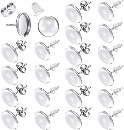 Hicarer 200 Pcs Sublimation Earrings Blanks Stud Earring Kit, Silver by Hicarer
