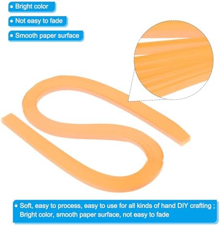 PATIKIL 240pcs Quilling Strips Paper 3/16"(5mm) 21"(54cm) Origami Paper Quilling Strip for Art DIY Hand Craft Christmas, Light Orange - Image 3