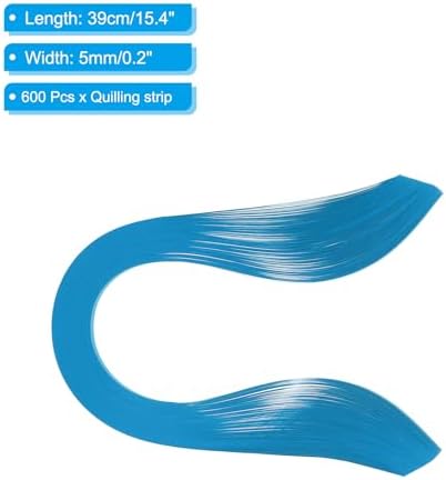 PATIKIL Quilling Strips Paper 600pcs 5mm 39cm Origami Paper Quilling Kits for Art DIY Hand Craft Christmas, Aquamarine Blue - Image 2