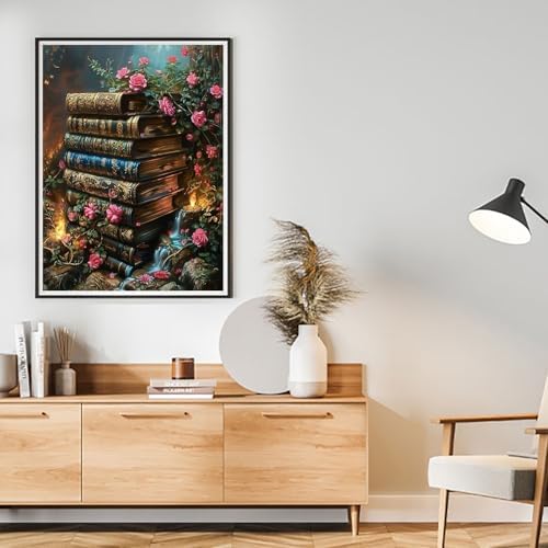 MBNTJHT Paint by Numbers Kit for Adults,DIY Books Paint by Number Kits for Adults Beginners on Canvas,Unframed Flowers Watercolor Acrylic Art Painting Kits for Home Wall Decor 16 X 20 Inch. - Image 5