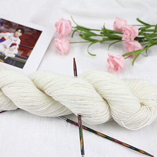 Lotus Yarns Lace Weight 1 Skein Cashmere Knitting Yarn Comfortable Soft Crochet Yarn Great for Baby Garments, Scarves, Hats, and Craft Projects (19-White) - Image 2