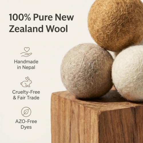 Glaciart One Felt Wool Balls, Felt Pom Poms (40 Pieces) 2 Centimeters - 0.8 Inch, Handmade Felted Beige Colors- Bulk Small Puff for Felting and Garland - Image 5
