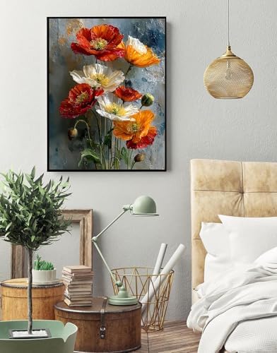 Eiazuiks Stamping Cross Stitch Kit, Flower Counting Cross Stitch Kit for Adult Beginners, Full Line DIY Stitching Kit for Home Decor Cross Stitch Patterns 12x16 inches - Image 4