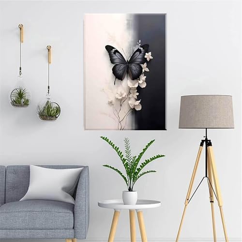 Butterfly Paint by Numbers Kit for Adults Framed Canvas,Painting by Numbers Kits with Frame on Canva for Beginner,DIY Watercolor Oil Painting Frame for Birthday Gift Decor for Home Wall. (butterfly1) - Image 5