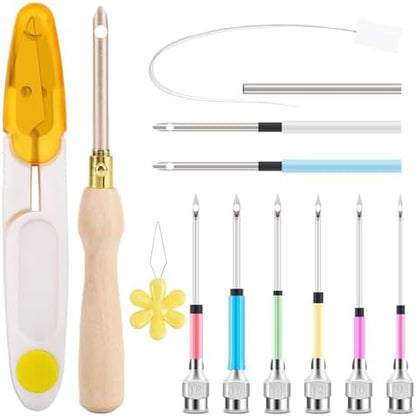 AUGSUN 13 Pcs Punch Needle Kit Embroidery Tool Set for Beginners Adults by AUGSUN