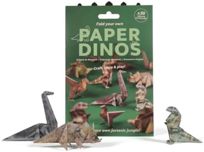 Origami Paper Kit DIY Dinosaur - 50 Sheets Origami Paper for Folding Cute Dinosaur Figures, Fun Creative Craft for Adults, Art Desk Decor and Gift for Origami Lovers by Unknown