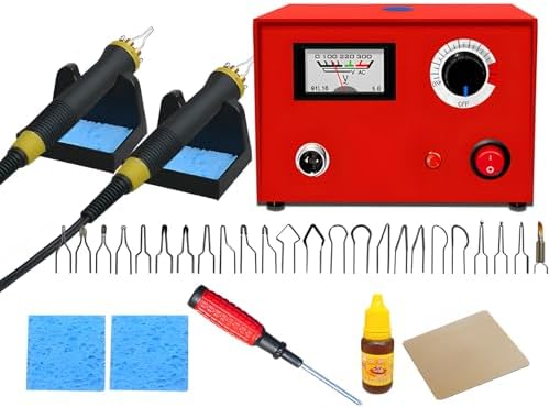 Complete Wood Burning Tool Set – 50W Dual Pens, Adjustable Digital Heat, 20 Interchangeable Tips, Wood Slices & Craft Gear For Pyrography And Diy by Unknown