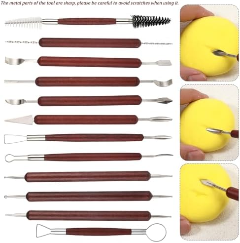 42 Pcs Pottery Tools Pottery Sculpting Tool, Potterys Kit, Clay Sculpting Tools, Ceramics Tool Set with Carrying Case Bag and Apron, for Potterys Wheel, DIY Arts and Crafts - Image 3